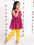Vastramay Girls' Handloom Cotton Kurta And Straight Pant Set